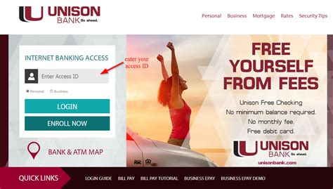 unison bank online banking